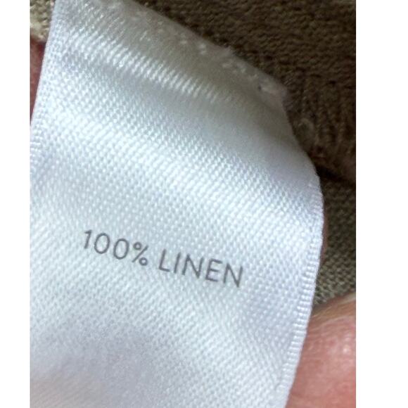 Pure Jill Women XL Brown Linen Elements Lg Sleeve Open Front Lagen Look Duster - Picture 4 of 10